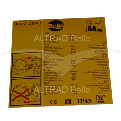 800/21250 - Decal Mtr Rating 230v-50 Euro1