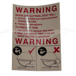 800/99867 - Warning Label Dry Cut Dust